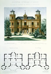 Project for a small country house near Paris, engraved by Walter, plate 7 from 